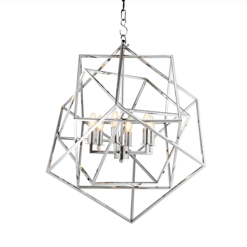 Hanglamp PTMD MATRIX 3D Lamp, Ophalen, Zo goed als nieuw, Zilver, Metaal