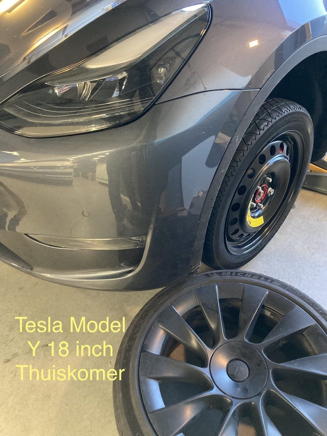 Reservewiel Thuiskomer TESLA Model S 3 X Y in 18 inch, Auto-onderdelen, Banden en Velgen, Gebruikt, -, -, Banden en Velgen