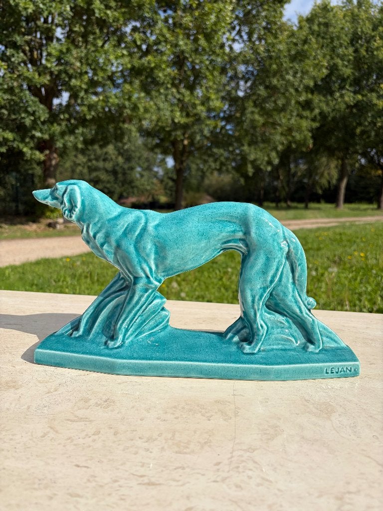 Vintage LEJAN art-deco windhond, Antiek en Kunst, Ophalen of Verzenden