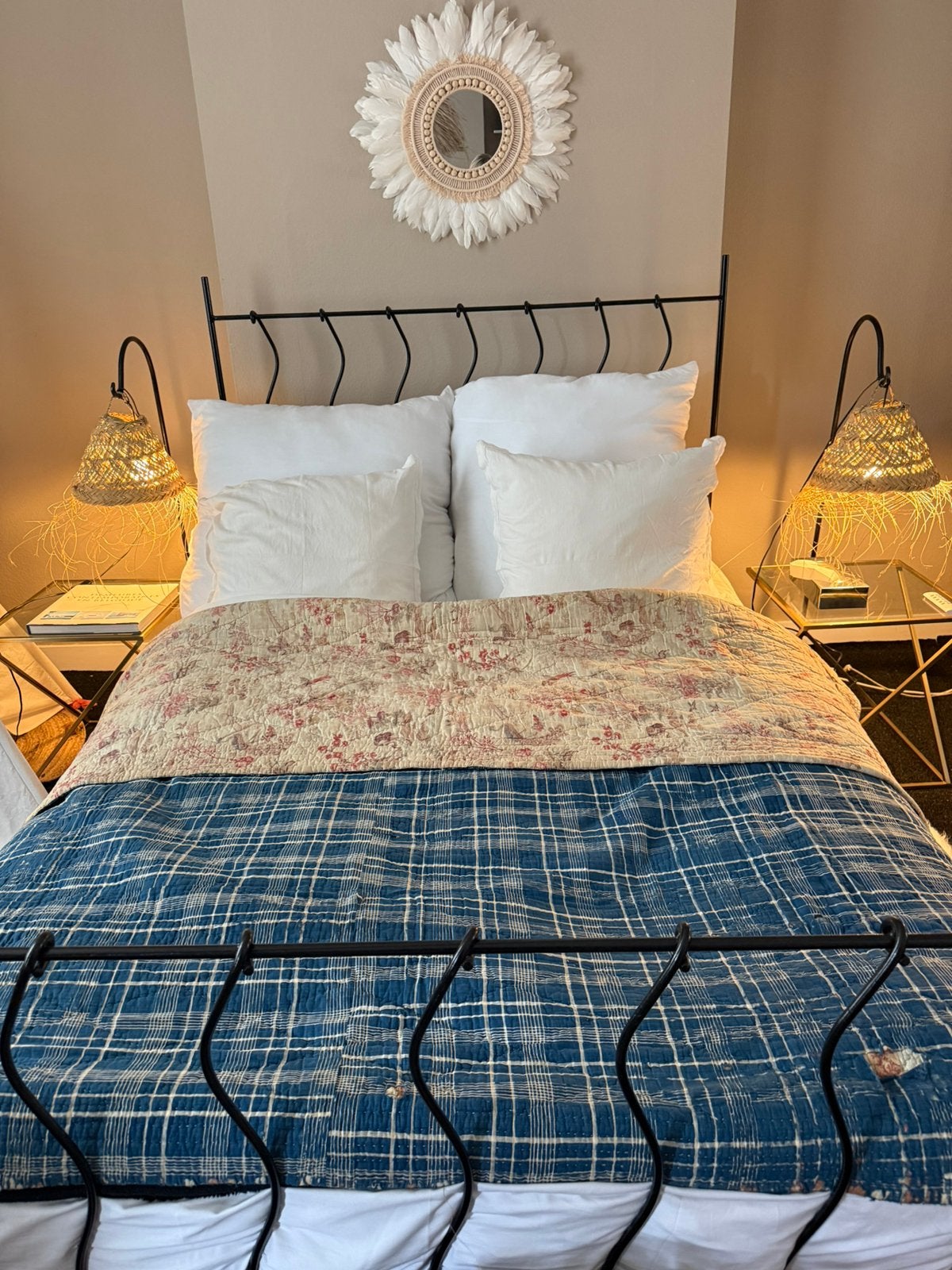 Boutis provencal, Maison & Meubles, Ancien provencal, Utilisé, 160 cm, Tissu