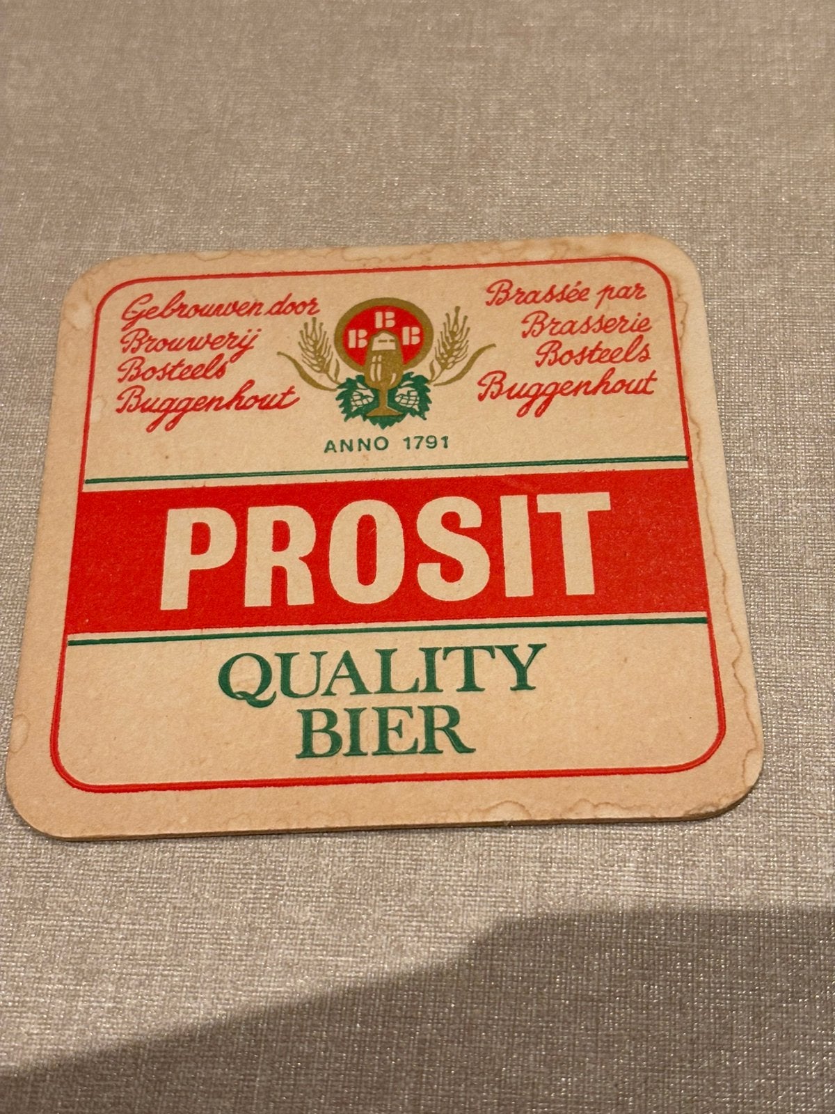 Prosit Brouwerij Bosteels Buggenhout, Verzamelen, Ophalen of Verzenden, Zo goed als nieuw, Viltje(s)