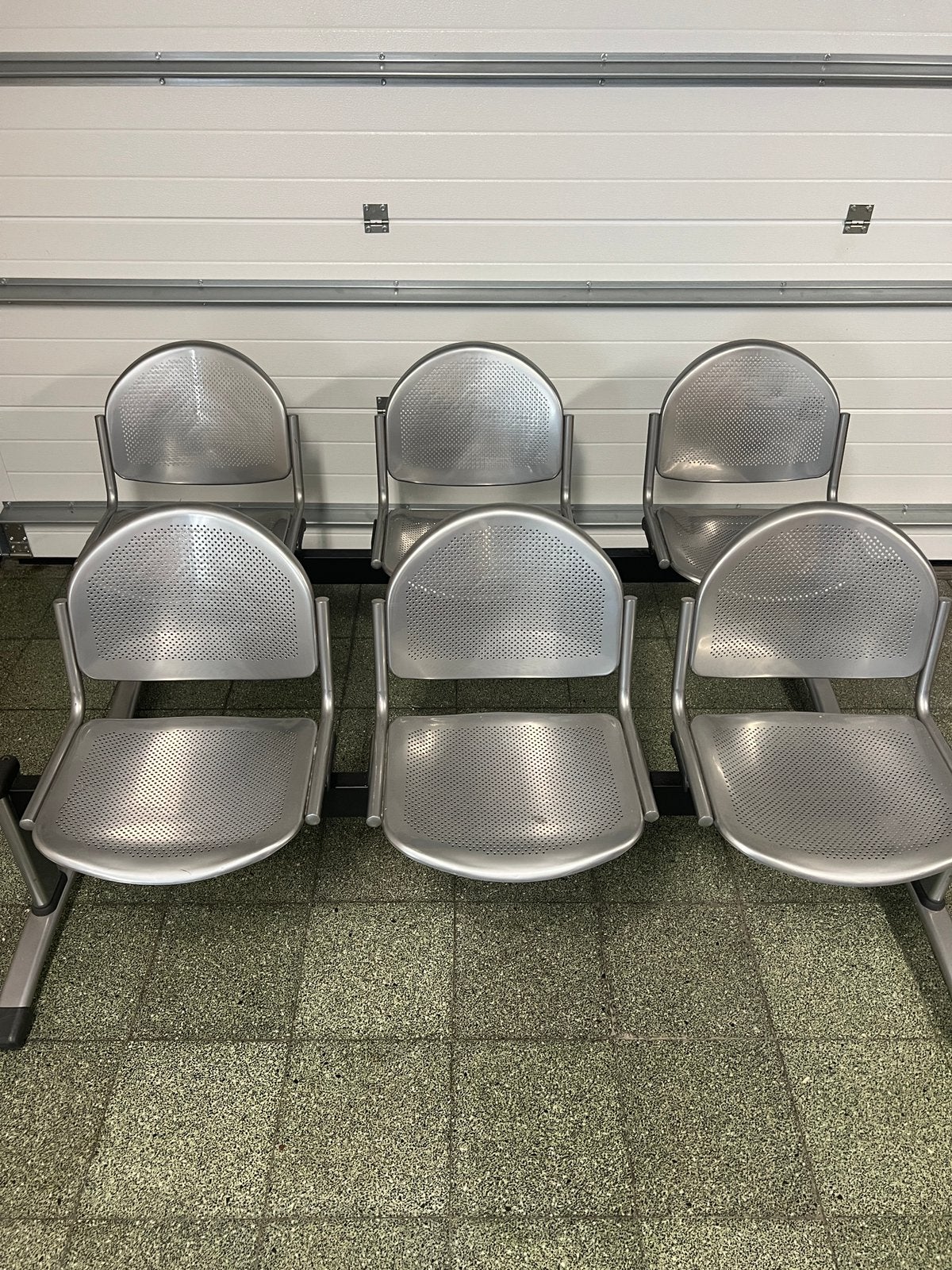 Zitbank metaal, Gebruikt, Ophalen of Verzenden, Metaal, Vijf, Zes of meer stoelen