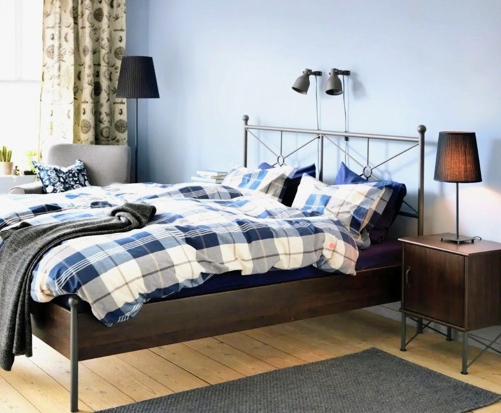 Complete IKEA Musken slaapkamer – Ideaal voor op kot/studio!, Enlèvement, Mooi landelijk, Klassiek, Deux personnes, Noir