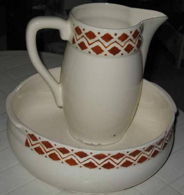 lampet met bruine decoratie, Antiek en Kunst, Antiek | Keramiek en Aardewerk, Ophalen