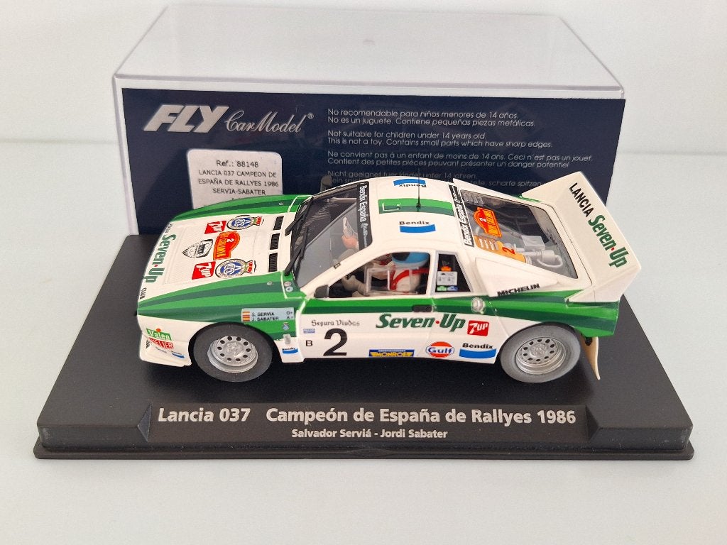 Fly Lancia 037 Campeon De Espana De Ralleyes Seven7up 1986, Overige merken, Racebaan, Nieuw, Ophalen of Verzenden