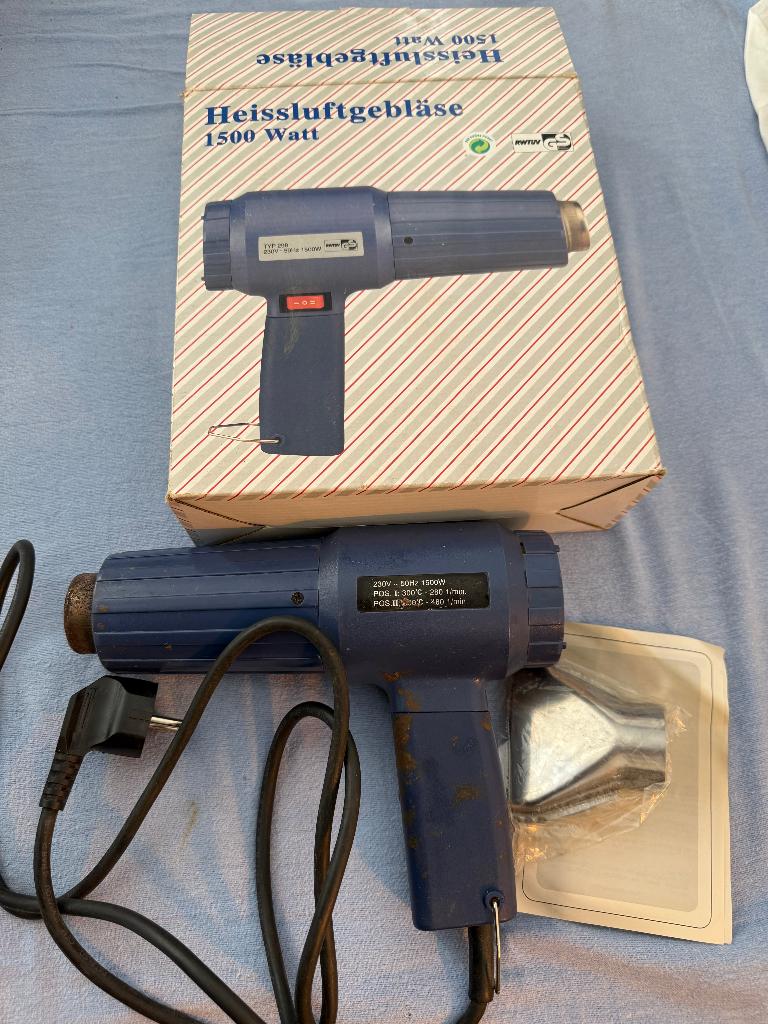 Pistolet à air chaud 1500W, bon fonctionnement, Envoi, Utilisé, 1200 watts ou plus, Autres types