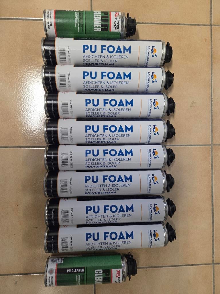 Pur foam 8stuks en 2 pur cleaner pakket, Hobby en Vrije tijd, Schilderen, Ophalen