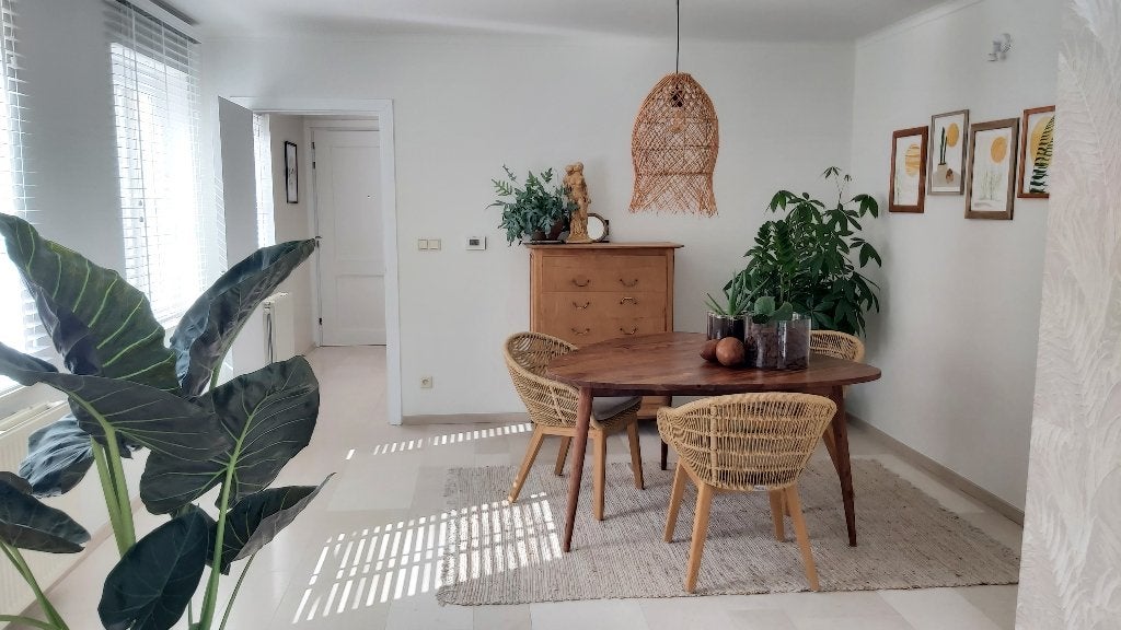 Sheeshamhouten tafel 6 personen, 100 à 150 cm, Comme neuf, 100 à 150 cm, Enlèvement