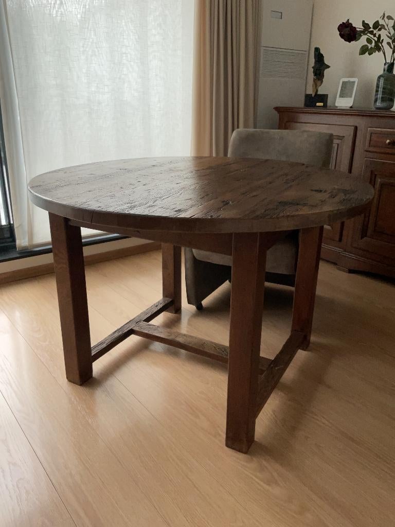 Robuuste ronde eetkamertafel, 100 à 150 cm, Quatre personnes, Rond, 100 à 150 cm