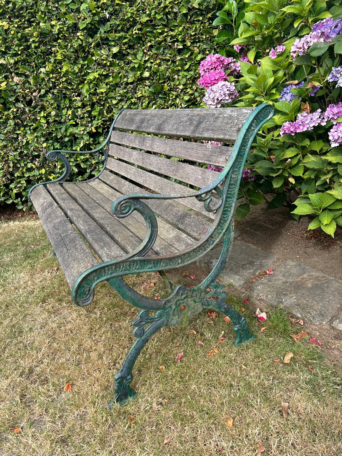 Tuinbank gietijzer 2 stuks, Ophalen, Gebruikt, Metaal