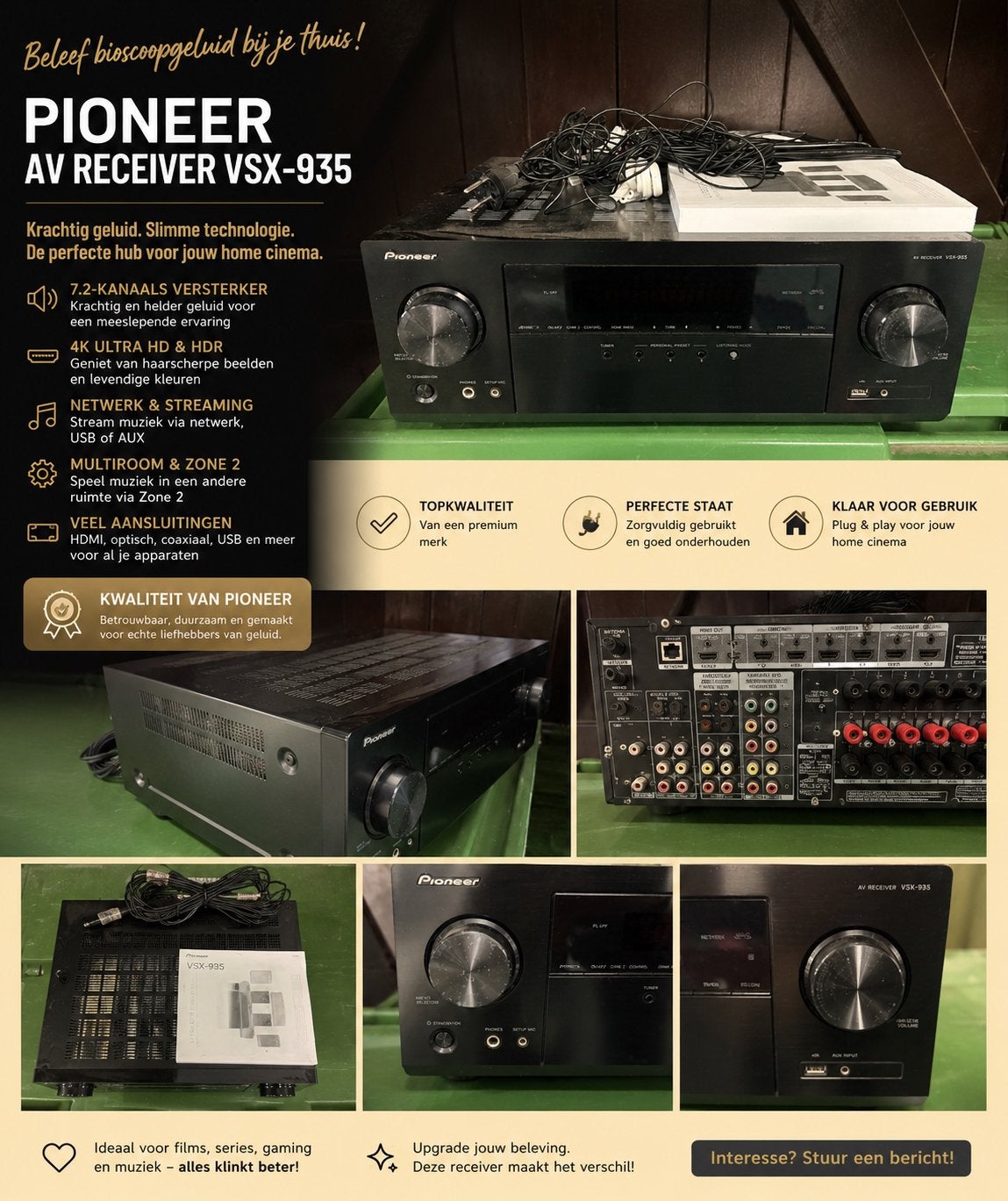 Pioneer VSX-935 AV Receiver - Dolby Atmos - 7.2 Kanaal, Ophalen
