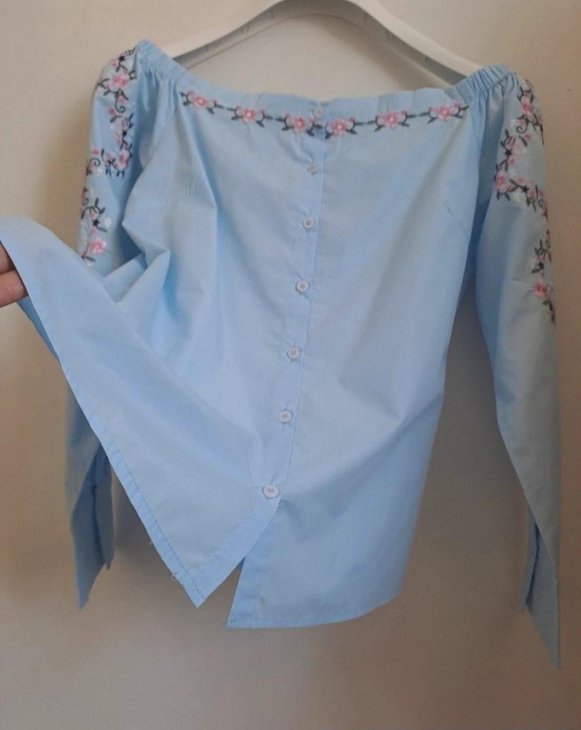 Attentif Paris blouse; L, Kleding | Dames, Ophalen of Verzenden, Maat 42/44 (L), Blauw