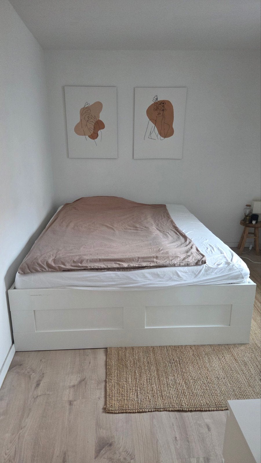 Ikea Brimnes Bedframe 160200, Huis en Inrichting, Ophalen, Wit, Tweepersoons, Zo goed als nieuw