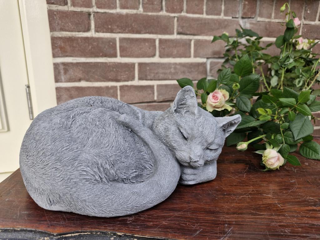 grafbeeld poes , kat , tuinbeeld , beton, Jardin & Terrasse, Statues de jardin, Neuf, Béton, Enlèvement ou Envoi