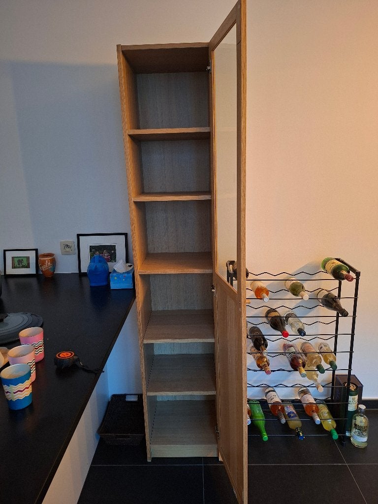 Houten kast met ruit, Maison & Meubles, Enlèvement, Comme neuf