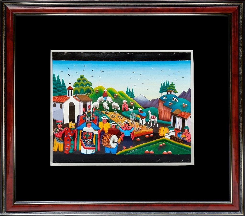 Peinture à l'huile de Gabri<êl Cuyo, Textile, Peinture à l'huile, Enlèvement ou Envoi, Figures