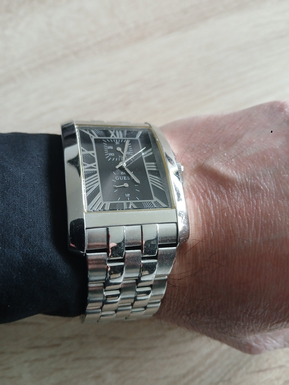 montre Guess homme, Handtassen en Accessoires, Ophalen, Staal, Gebruikt, Staal