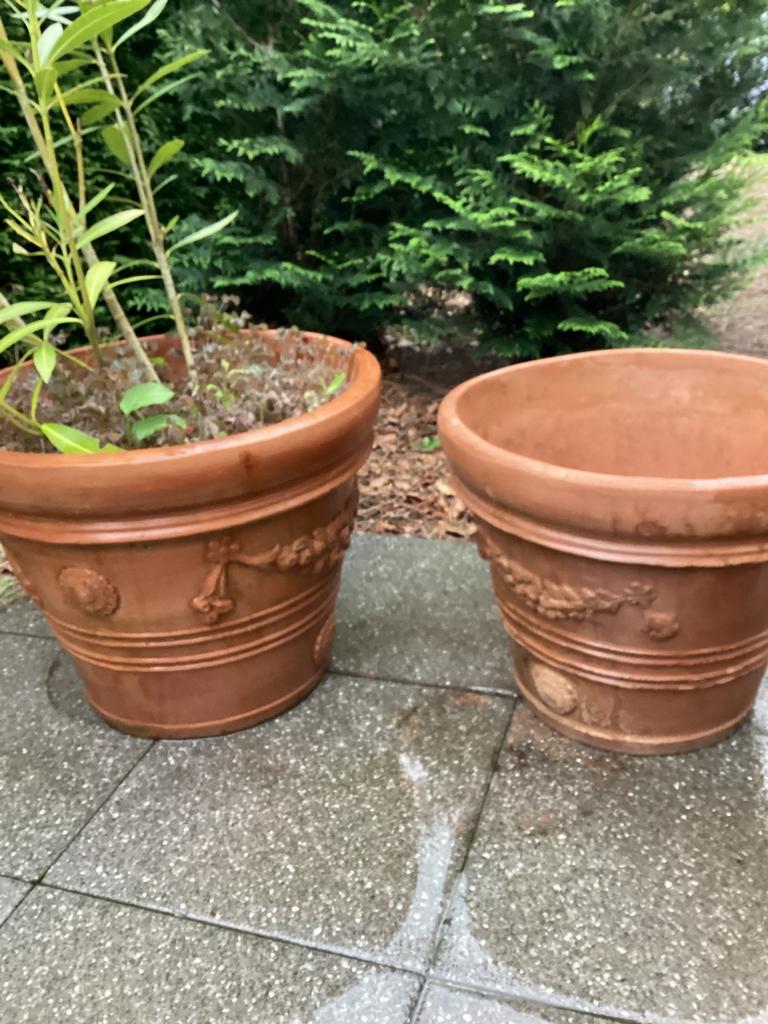 Prachtige Italiaanse terracotta potten, Ophalen, Overige materialen, Rond, Zo goed als nieuw