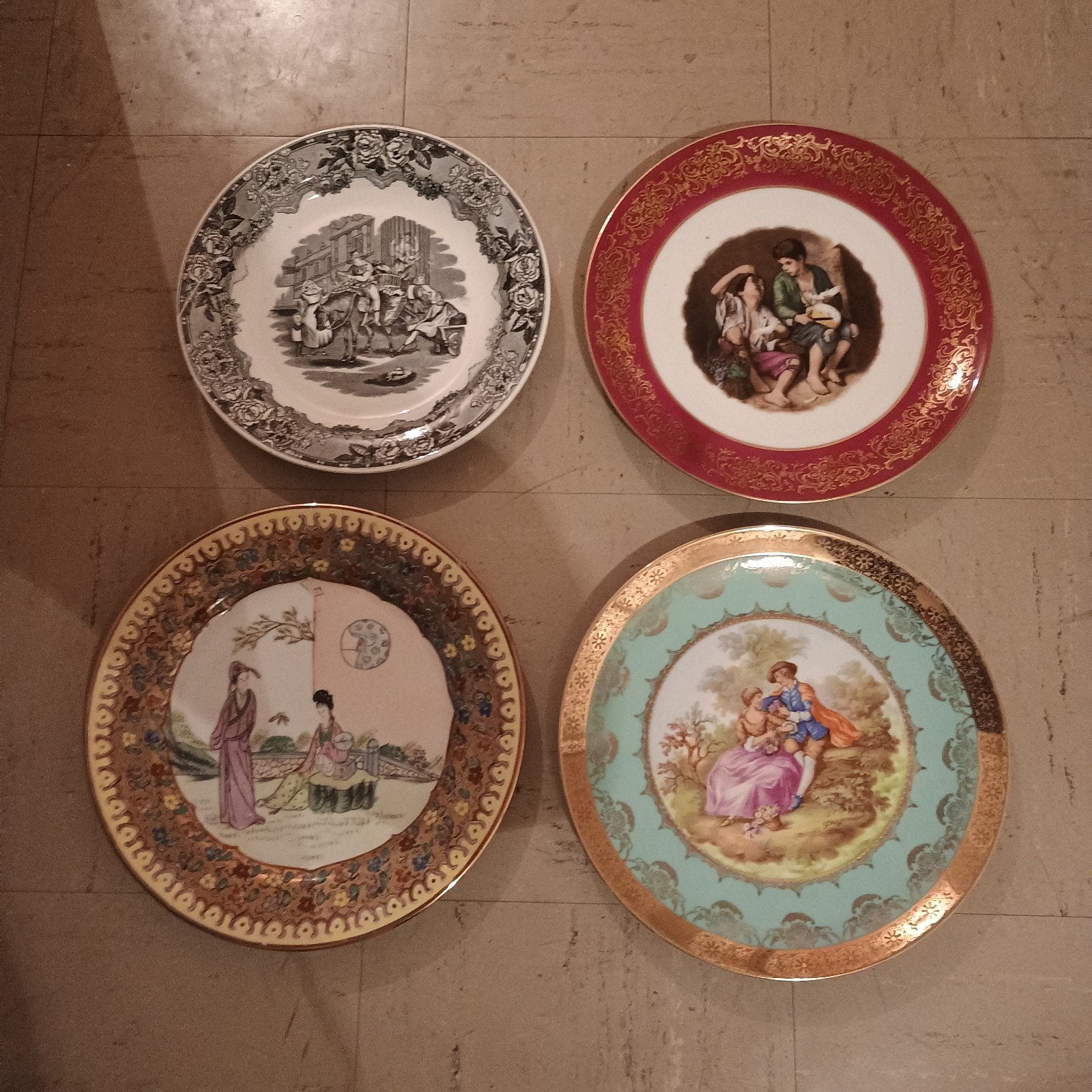 4 Sierborden diverse afbeeldingen., Ophalen