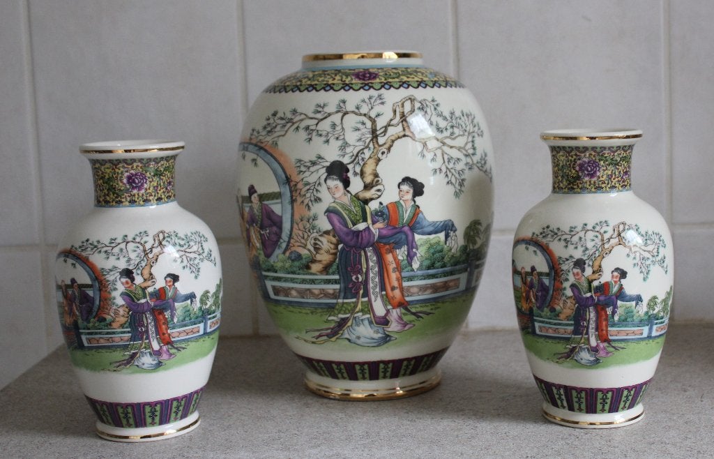 Kaststel Set Japanse vazen, Antiek en Kunst, Ophalen of Verzenden