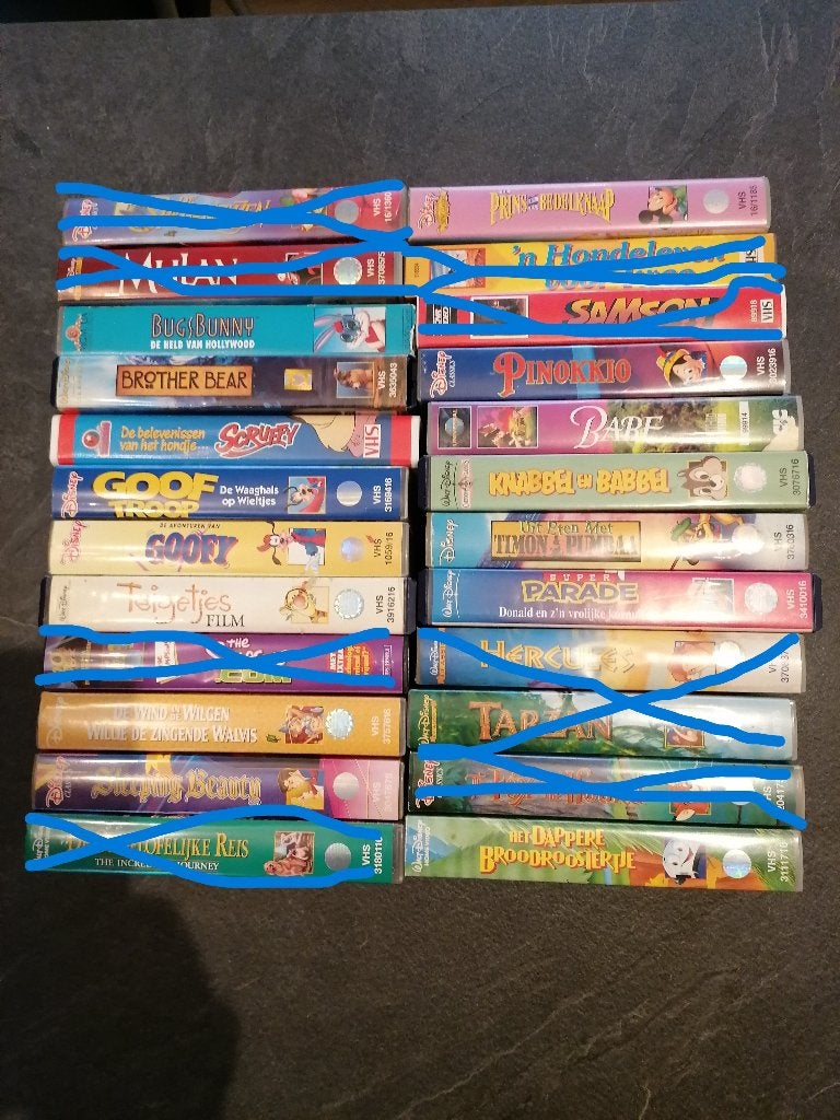 VHS tekenfilm 5, Cd's en Dvd's, Nederlands ondertiteld, Tekenfilm, Zo goed als nieuw, VHS
