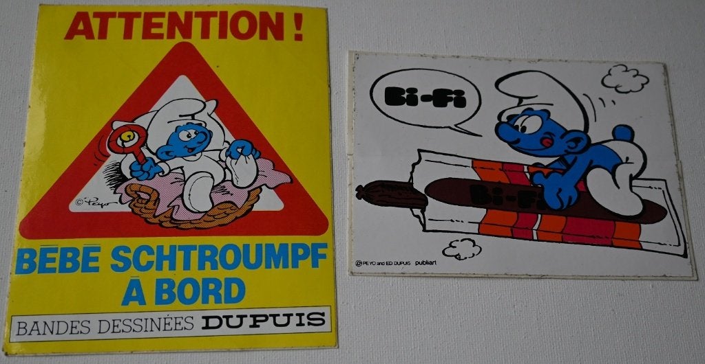 Stickers De Smurfen / Lot van 6 stickers, Verzenden, Gebruikt, Strip of Tekenfilm