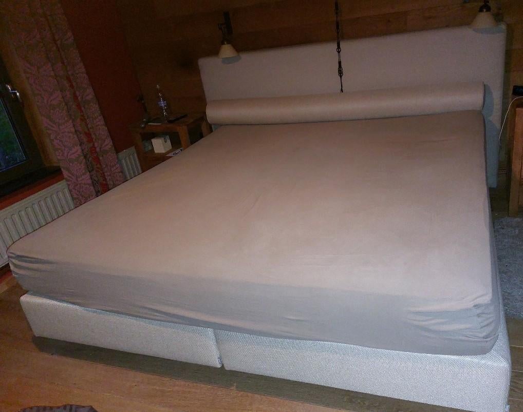 boxspring, Huis en Inrichting, Ophalen, Gebruikt, Beige, Tweepersoons