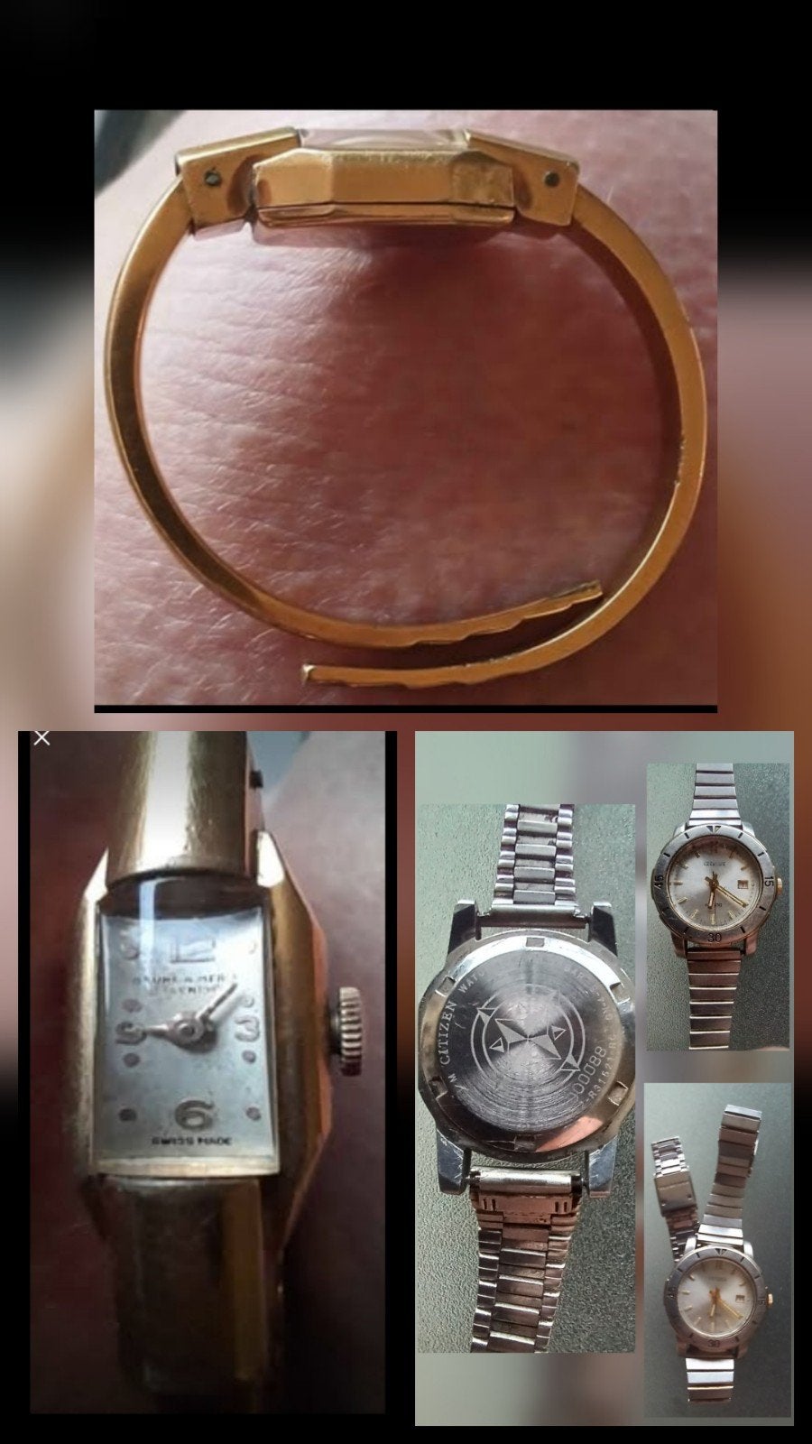 mot 2 montre vintage  suisse a reviser, Bijoux, Sacs & Beauté, Montres | Femmes, Enlèvement ou Envoi, Or, Or