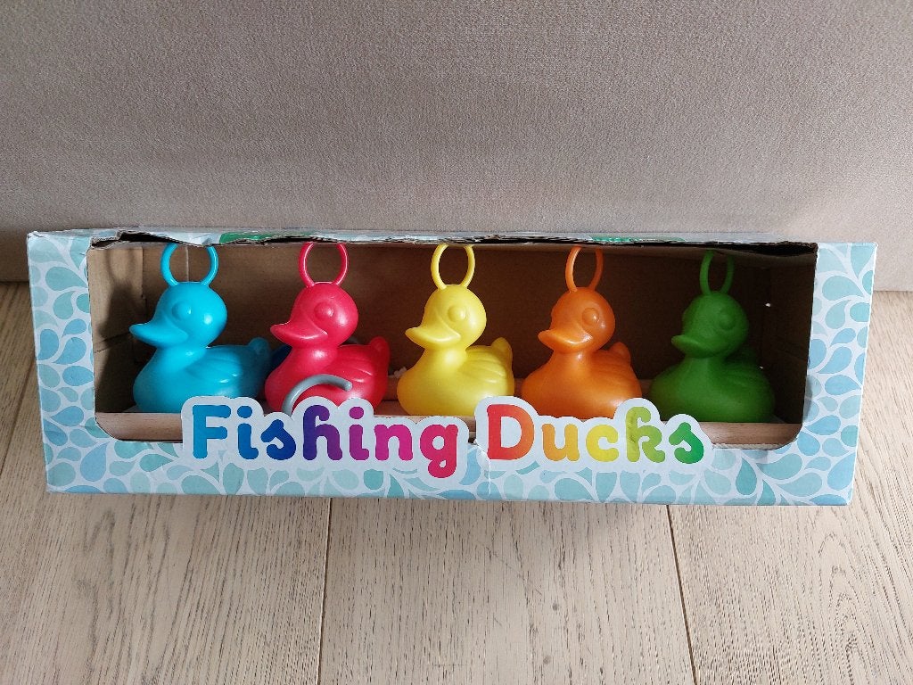 Lot de 5 Mini Canards et 2 cannes à pêches, neufs, Enlèvement ou Envoi, Neuf, Garçon ou Fille