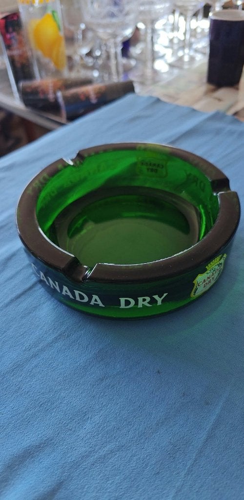 asbak Canada dry groen glas zwaar, Ophalen of Verzenden, Zo goed als nieuw, Asbak