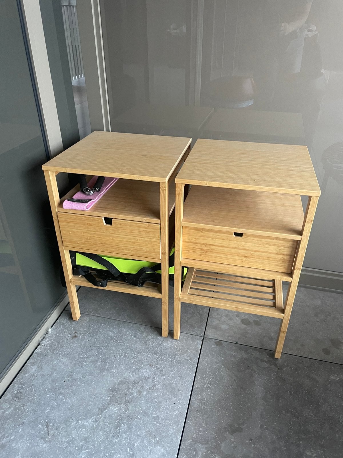 Tables de chevet en bambou à vendre !, Enlèvement, Utilisé