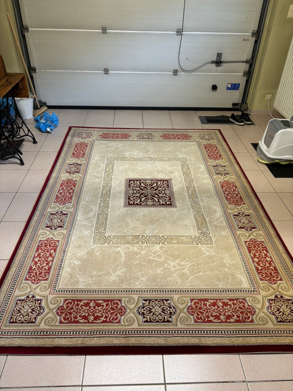 Rode woltapijt, Huis en Inrichting, Stoffering | Tapijten en Vloerkleden, Ophalen, 200 cm of meer, Zo goed als nieuw, Rechthoekig