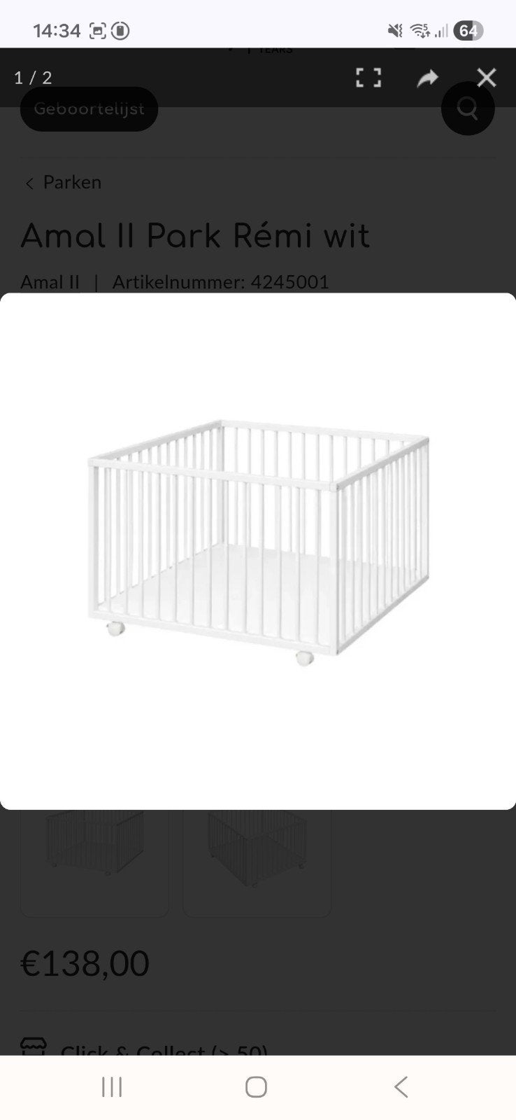 Wit park op wieltjes. Oranje parkomranding Trixie, Kinderen en Baby's, Ophalen, Gebruikt, Wieltjes