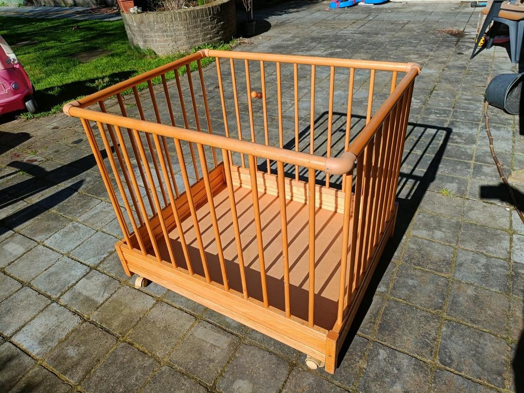 Houten babypark met matras, Kinderen en Baby's, Ophalen, In hoogte verstelbaar