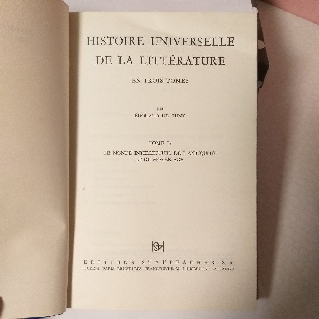 Histoire  de la littérature (3 Tomes), Enlèvement ou Envoi, Comme neuf