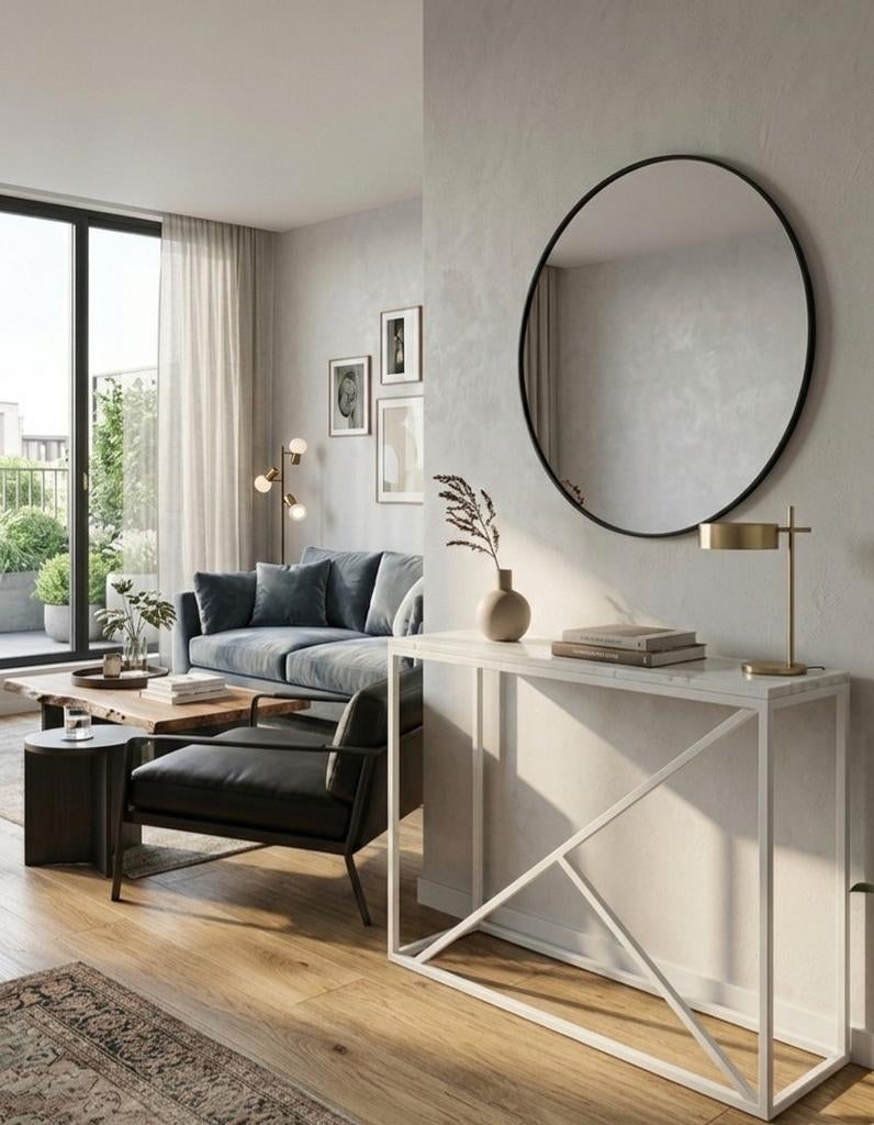 Prachtige Marmeren Console Tafel – Stijlvol & Modern, Ophalen, Zwart