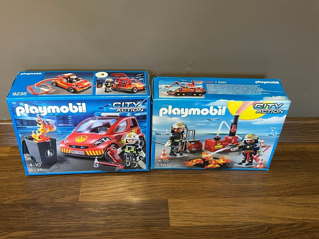 Camion de pompier Playmobil 9235 + pompe de pompier 5397, Comme neuf, Véhicule, City action, Kit complet