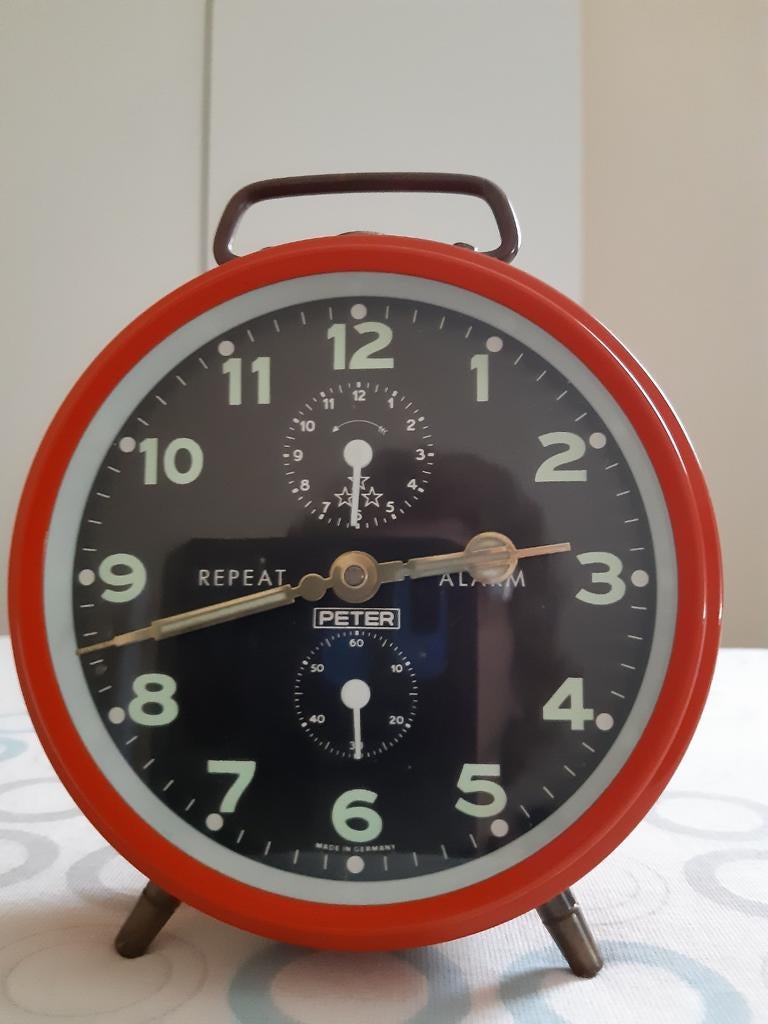 Retro ijzeren wekker (merk : Peter), Ophalen of Verzenden, Huis en Inrichting