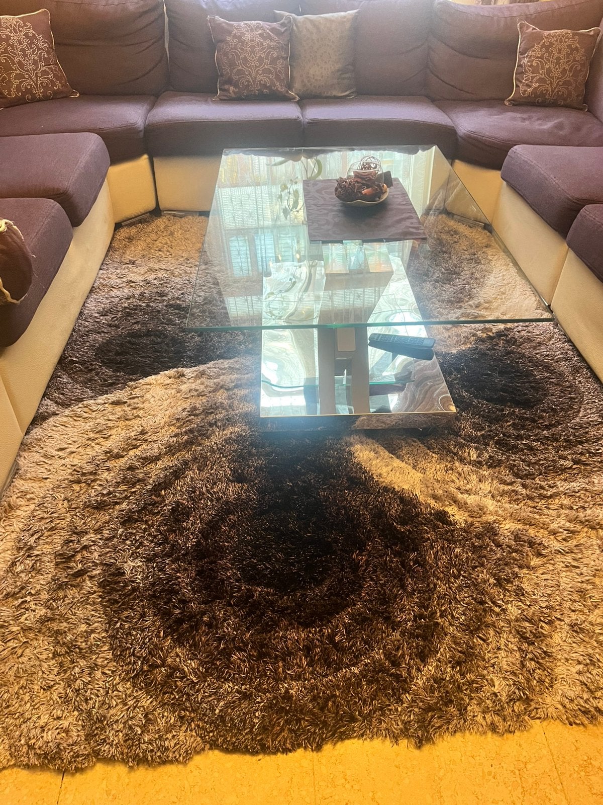Grand tapis de salon épais et qualitatif  – 1001 Tapis, Maison & Meubles, Enlèvement, Comme neuf, Beige