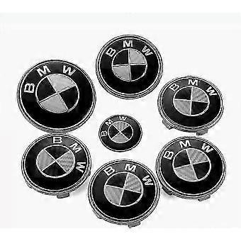 Bmw zwart wit carbon emblemen set van 7x logo's, Auto-onderdelen, Ophalen of Verzenden, Nieuw, BMW
