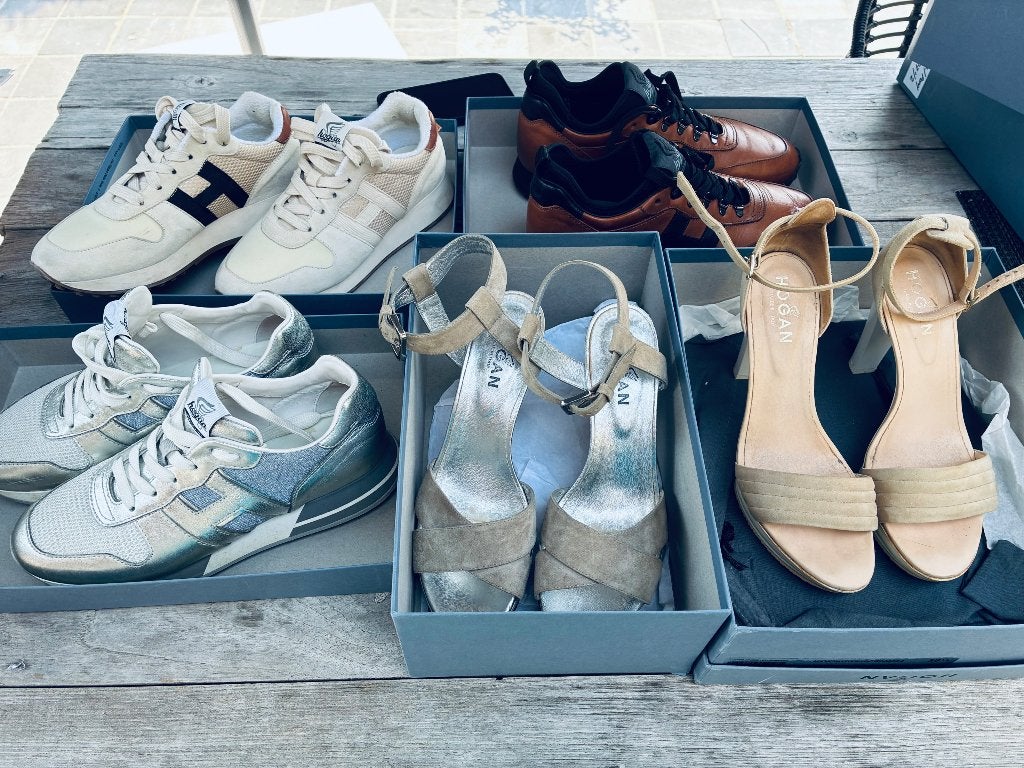 Hogan sneakers & schoenen Dame + 1 paar heren, Ophalen, Gedragen, Beige, Sneakers