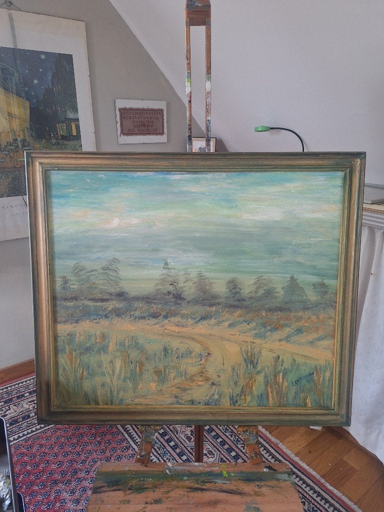 Schilderij olie op doek: Kempische stilte, Doek, Origineel werk, Ophalen of Verzenden, Landschap