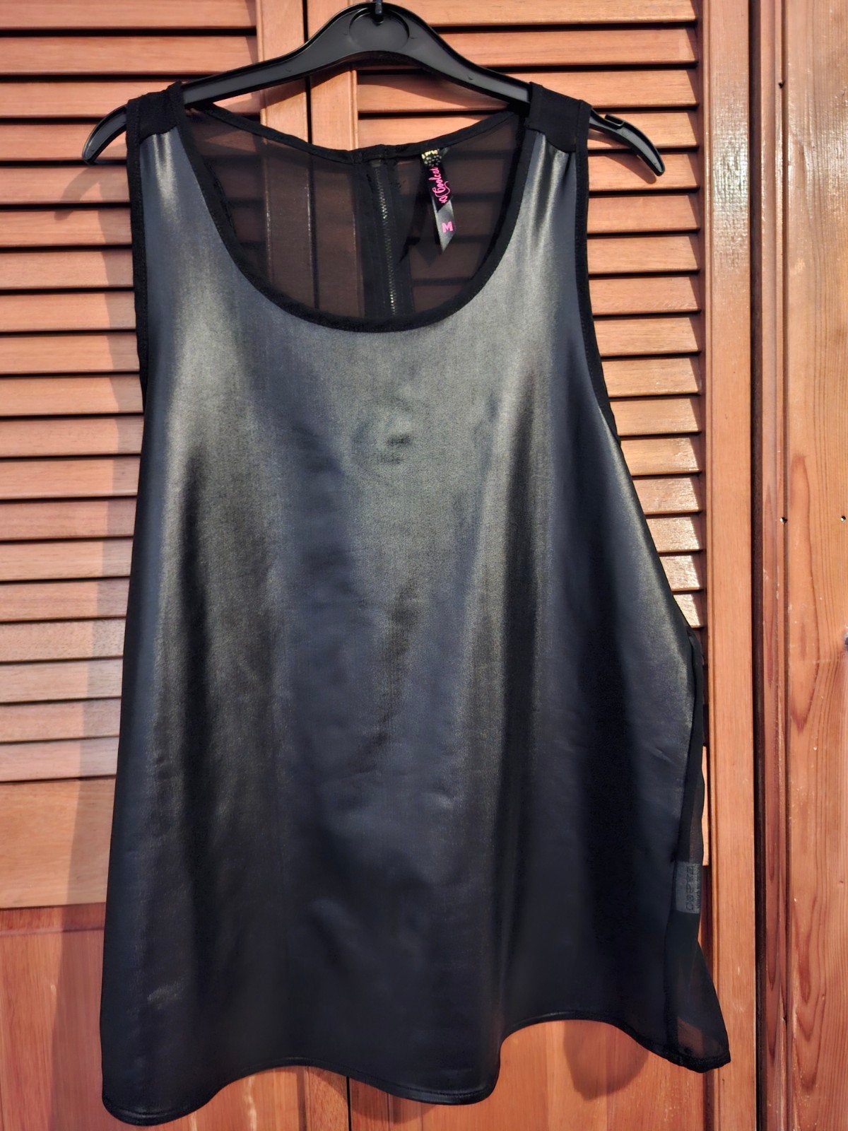 top noir satin cool kat, Kleding | Dames, Grote Maten, Verzenden, Zwart