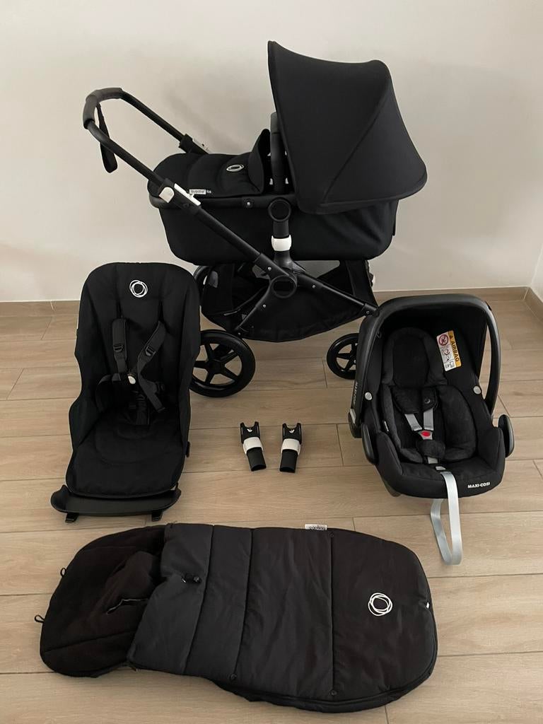 Bugaboo Fox 3 Heritage Black  complète 3-en-1, Enfants & Bébés, Buggys, Comme neuf, Maxi-Cosi, Protection de pluie, Dossier réglable