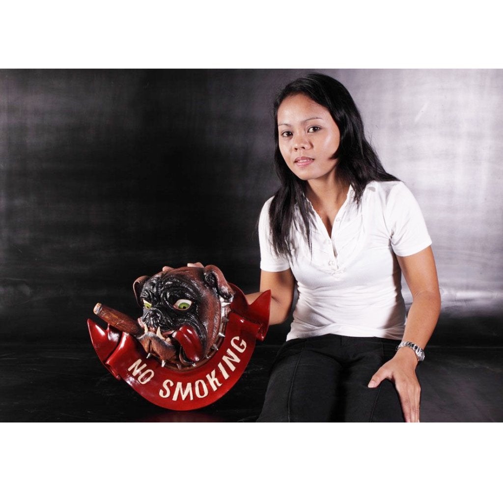 Panneau No Smoking Bulldog — Interdiction de fumer 40 cm