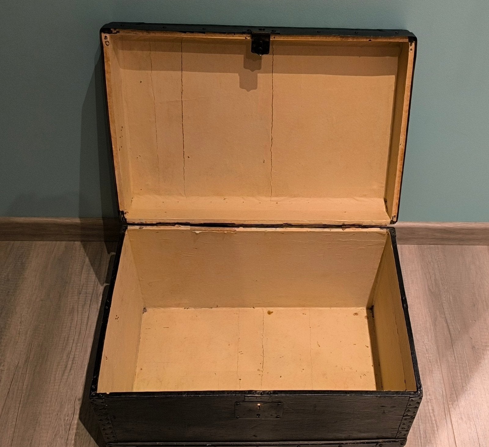 hutkoffer 40x60cm -zwart geschilderd, Gebruikt, Minder dan 100 cm, 25 tot 50 cm, 50 tot 100 cm