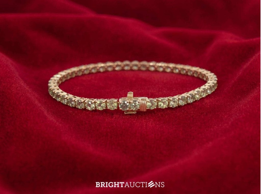 Gouden tennisarmband met natuurlijke saffieren, Bijoux, Sacs & Beauté, Or, Enlèvement, Avec pierre précieuse, Saffier