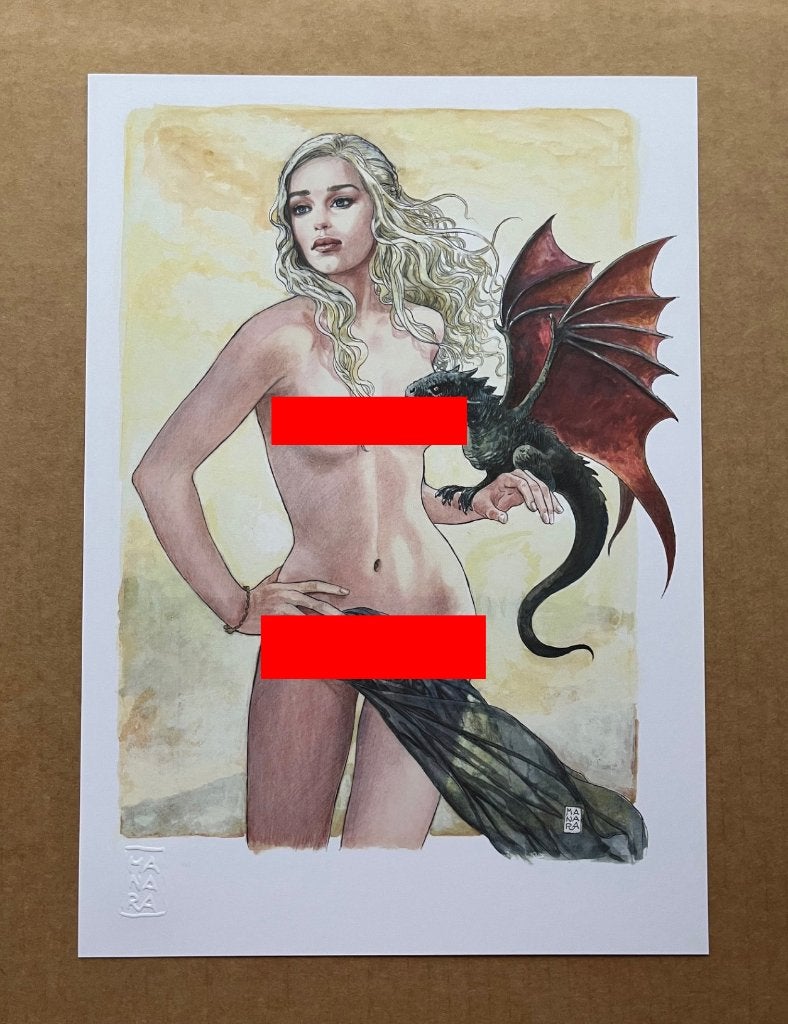 Manara - Illustration d'Art - Emilia Clarke, Envoi