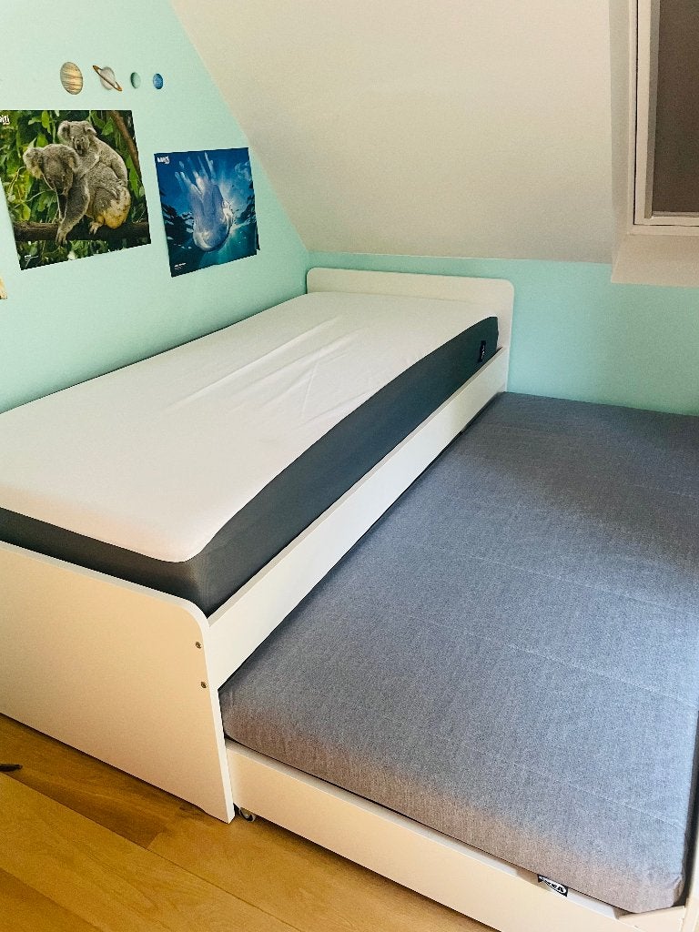 Lit enfant avec lit tiroir et rangement, Enlèvement, Comme neuf, Moins de 140 cm