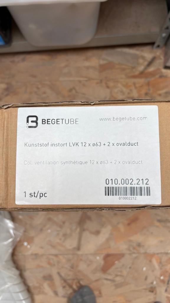 begetube kunststof instort lvk 12x63 + 2 ovalduct, Doe-het-zelf en Bouw, Ophalen, Nieuw